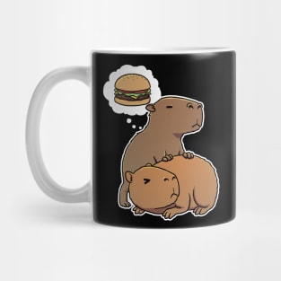 Capybara thinking about a Hamburger Mug